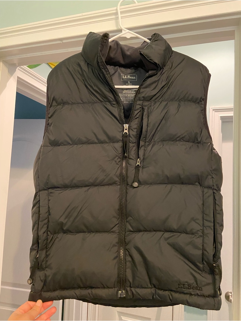 L.L. Bean Men's Goose Down Filled Black Puffer Vest Size Small